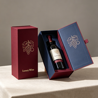 Boîte à vin magnétique personnalisée vide avec logo Boîte à vin en papier de carton rigide personnalisée en boîte à champagne