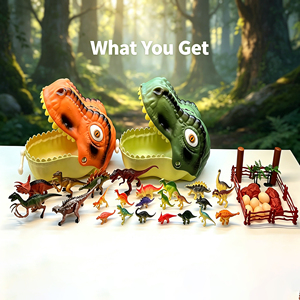 Giocattoli di Dinosauri 45 Pezzi, Set Educativo con Figure Realistiche di Dinosauri e Scatola Portaoggetti <span class=keywords><strong>a</strong></span> Forma di Testa di T-Rex, Set di Dinosauri in Plastica Sicura per Bambini - Product Image 5