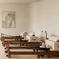 Cama Pilates Reformer, Reformer Pilates Professionnel en bois de noyer, Reformer Pilates pliable