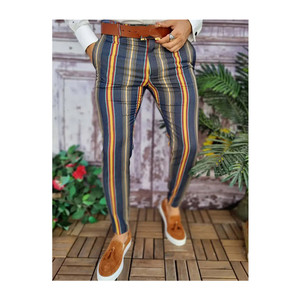 <span class=keywords><strong>Pantaloni</strong></span> Slim Fit <span class=keywords><strong>a</strong></span> <span class=keywords><strong>Righe</strong></span> Vintage da <span class=keywords><strong>Uomo</strong></span>, Nuovi <span class=keywords><strong>Pantaloni</strong></span> Casual <span class=keywords><strong>a</strong></span> Vita Media Elasticizzati - Product Image 4