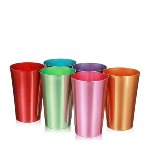 Bicchieri Impilabili in Alluminio da 12OZ e 16OZ, Oro e Rosso, per Birra e Bevande, Tumbler Colorati per Russia, Krusovice, <span class=keywords><strong>Peroni</strong></span>, Old Pulteney - Product Image 5