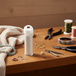 Perline bianche ILAN Abalorio da 3 mm per la creazione di gioielli, 12 pezzi per tubo - Product Image 2