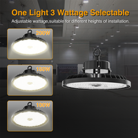En stock dans l'entrepôt DE EU : Luminaire LED UFO High Bay intelligent à capteur, 185 lm/W, 100W-200W, en aluminium moulé sous pression, pour garage