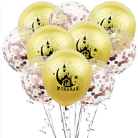 12 pouces Hot Eid Mubarak Ballon Coloré Confettis Ballon 10 Pièces Ensemble Ramadan Étoile Lune Ballon Décoration De Fête Personnalisé