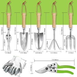Including <strong>Garden</strong> Tote Gloves <strong>Trowel</strong> Hand Weeder Cultivator More Women Men Heavy Duty Gardening Tools with Wooden Handle - Product Image 2