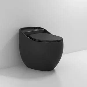 Vaso sanitário de luxo, cor preta fosca, novo modelo, formato de ovo, sanitário, tigela