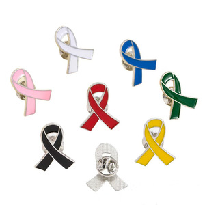 Black Ribbon Brooch Zinc Alloy 2.1x2.6cm Unisex Gift Fashion Pin - Product Image 2