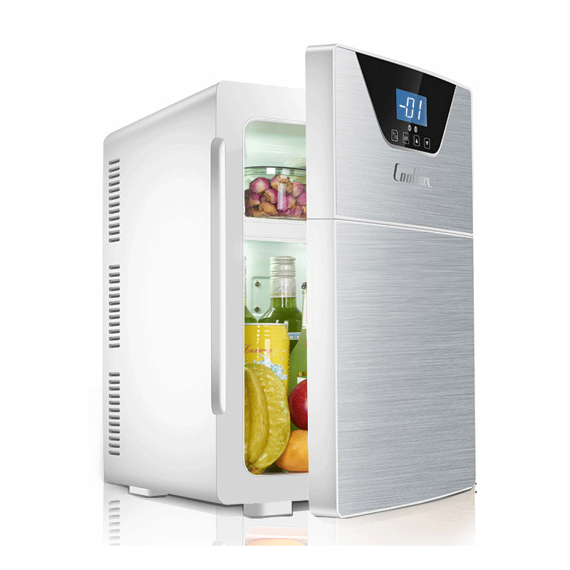 Мини-холодильник 20 л, бесшумный холодильник для кемпинга, мини-бар, ретро-холодильник со стеклянной дверью