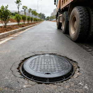 산업용 EN124 주철 맨홀 커버, 여러 하중 용량의 600mm 직경-둥근 <span class=keywords><strong>600</strong></span> 직경의 맨홀 커버 - Product Image 1