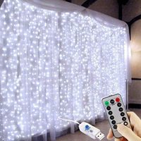 Guirlandes lumineuses à 8 modes, guirlandes féériques, lumières LED USB 5V avec télécommande pour la décoration de Noël, utilisation intérieure/extérieure