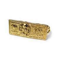 Bague Hiphop Tendance et Distinctive en Alliage Plaqué Or 14K, Motif Billets de 100 Dollars, Cadeau de Mariage pour Hommes, Femmes, Unisexe