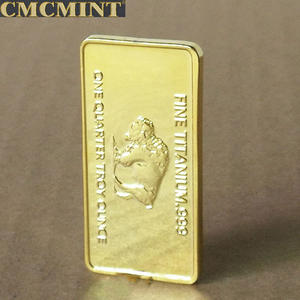 金棒1/4 Oz 999金メッキチタンバッファローバー金塊チタンチャレンジコインカスタマイズ - Product Image 6