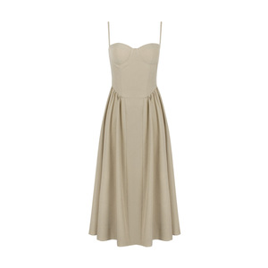 Vestido sexy para comercio exterior, <span class=keywords><strong>ropa</strong></span> <span class=keywords><strong>de</strong></span> <span class=keywords><strong>mujer</strong></span> atractiva, vestido midi con tirantes y cuello en V, ceñido a la cintura, adelgazante, vestido sin espalda - Product Image 5