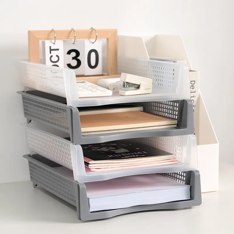 Shunxing venda quente Arquivo A4 Multi-layer Rack de armazenamento Organizador Bandeja Empilhável Office desktop Documento Papel Organizador Para Mesa