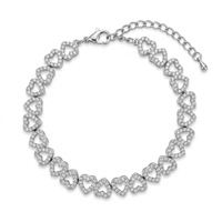 Bracelet chaîne en laiton plaqué or 18 carats avec zircon, serti clos, pour cadeaux unisexes de la Saint-Valentin, style classique, fabrication de moules