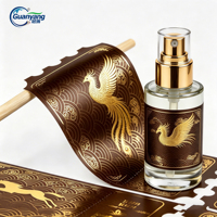Étiquette de flacon de parfum en cuivre gaufré 3D personnalisée, argent mat, estampage à chaud, autocollant métallique pour emballage cosmétique