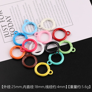 <b>Candy</b> Colored Open Spring Ring Heart Key Ring DIY Jewelry Charm Unisex Gift Accessory - Product Image 4