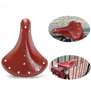Sella da bici in pelle rigenerata marrone vintage/sella da bici morbida comoda e bella/in grado di personalizzare - Product Image 6