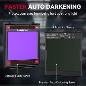 Masque de soudage à assombrissement automatique ARCCAPTAIN avec lumière LED, <span class=keywords><strong>grand</strong></span> écran, 4 capteurs, TIG MIG Stick - Product Image 6
