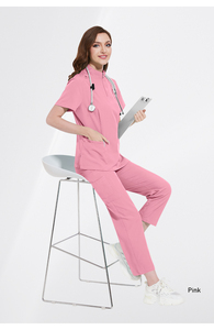 Tenues médicales personnalisées avec logo pour femmes et unisexe, en polyester et élasthanne, respirantes, courtes, pour infirmières, hôpitaux, salons de beauté, dentistes, cliniques, chirurgie - Product Image 6