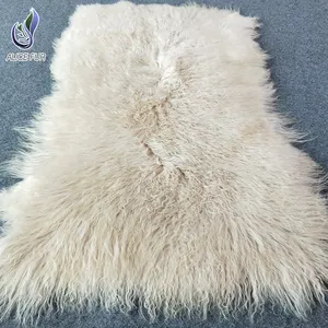 Factory direct supply 120x60cm mongolian lamb fur plate goat fur rug sheepskin