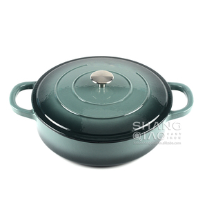 Casserole <span class=keywords><strong>en</strong></span> <span class=keywords><strong>fonte</strong></span> émaillée personnalisée pour four hollandais Casserole avec double oreilles - Product Image 3