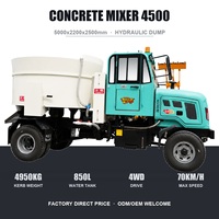 Camion malaxeur à béton mini 1,5 m³ entièrement hydraulique à déchargement par bouche plate 92 kW 5000 kg Maodun Heavy Industry pour la construction
