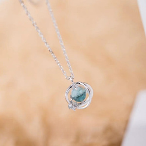 Collar con Colgante <span class=keywords><strong>de</strong></span> Zirconia Planetario <span class=keywords><strong>de</strong></span> Moda, Aleación <span class=keywords><strong>de</strong></span> Acero Inoxidable, Joyería <span class=keywords><strong>de</strong></span> Moda para Aniversario Infantil - Product Image 5