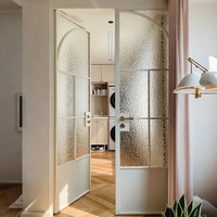 Fournisseur chinois de portes intérieures en verre avec cadre en aluminium de style français, sur mesure, décoratives, résistantes à l'humidité, pour appartement