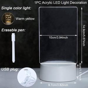 High Transparent Acrylic Diy Note Board Holiday <b>Light</b> Creative Led <b>Night</b> <b>Light</b> Usb Message Board <b>Light</b> With Pen - Product Image 5