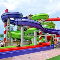 Tobogán Acuático de Fibra de Vidrio con Certificación CE EN1176, Resistente a la Intemperie, para Piscinas de Resorts y Vacaciones