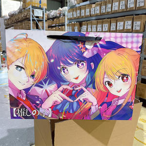 Sacs en papier pour cadeaux 59*42*18cm Solo Leveling Jujutsu Kaisen Demon Slayers Miku Goku Luffy Totoro Korean Group Dan Da Dan Anime - Product Image 3