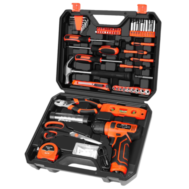 139 Piece 8V Cordless Power Tool Kit General Home Repair Tool Box with Screwdriver and OEM Customizable Tool Set