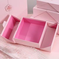 Coffret Cadeau Leabon à Porte Française Rose Poudré avec Emblème Rose, Boîte en Papier à Rabat pour Emballage Cadeau de Luxe, Vente en Gros Direct Usine