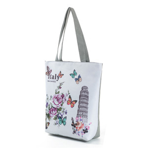 Bolsos de Hombro de Diseño Vintage Italiano, Bolsos de Playa Florales de Verano para Mujer, Bolsos de Mano de Lona Individual para Compras, Gran Capacidad - Product Image 2