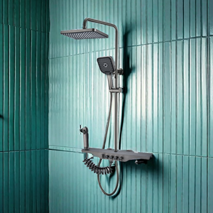 Ensemble de douche mural pour salle de bain Système de douche noir avec pulvérisateur de bidet