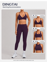 Leggings taille haute Dingtai à dos en V pour femme, effet push-up, coupe ajustée, respirants, pour yoga et pickleball