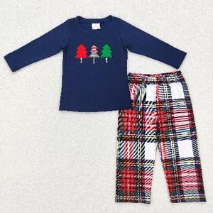 ชุดเสื้อผ้าสำหรับเด็กเล็กแขนยาวพิมพ์ลายต้นคริสต์มาส - Product Image 1