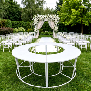 LEDA New 6Ft Wedding Metal Curved Party Table Serpentine Design Display <b>Stand</b> For Outdoor Picnics And Event Weddings Decoration - Product Image 1