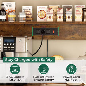 Support pour micro-ondes à 5 niveaux Coffee Bar Bakers Rack avec prises de courant Crochets en forme de S Étagères de rangement <span class=keywords><strong>ouvertes</strong></span> - Product Image 5