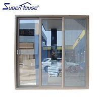 Superhouse USA Standard Porte coulissante en verre pour balcon à double vitrage Porte patio Porte empilable avec moustiquaire pour villa