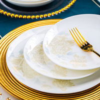 Service de table en porcelaine fine de haute qualité, motif floral, vaisselle nordique, bols, assiettes et plats en céramique
