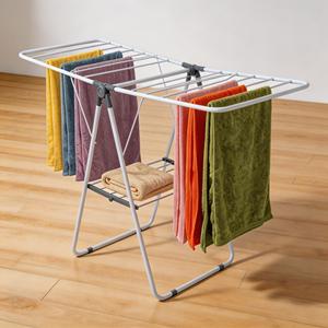 Séchoir à <span class=keywords><strong>linge</strong></span> pliable et portable personnalisable, sur pied, <span class=keywords><strong>grande</strong></span> capacité, avec ailes, en métal - Product Image 4