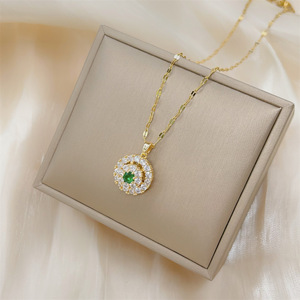 Collar con Colgante de Diamante Blanco en Acero Inoxidable para Mujer, Cadena de Eslabones Moderna, Joyería Femenina, Collares, Joyas, Bisutería - Product Image 4