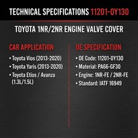 Couvre-culbuteurs pour 4NR/5NR/6NR/7NR-FE pour Toyota VIOS YARIS 1.3/1.5L 11201-0Y130 11201-0Y020
