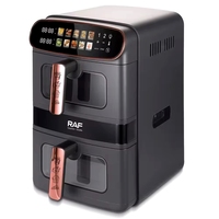 Friteuse à air 2800W, double capacité de 12L, puissante circulation à 360 degrés pour une cuisson à faible teneur en huile, utilisation polyvalente et efficace