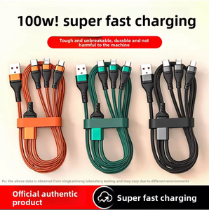 Cable 3 en 1 de 100W con Tejido de Cobre Puro Platino para Teléfonos Móviles/Micro <span class=keywords><strong>USB</strong></span>/Conectores Tipo-<span class=keywords><strong>C</strong></span>, Carga Rápida de 6A, 12 Meses de Garantía - Product Image 5