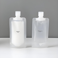 Sachet Doypack à bec verseur en aluminium imprimé sur mesure, 20ml 50ml 100ml, pour l'emballage de cosmétiques, détergents et liquides de lavage