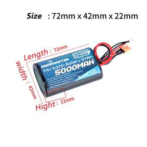 Original for <b>5000mah</b> 7.4V 2S 37wh Li-ion <b>Battery</b> High Capacity JST-XH XT30 Plug Max 2A TX16S TX18S Remote Control Drone - Product Image 3