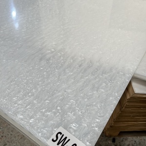 Plaque acrylique en marbre blanc nacré, épaisseur 1/8 pouce, PMMA coulé opaque brillant, <span class=keywords><strong>Plexiglas</strong></span> laserable OEM - Product Image 6